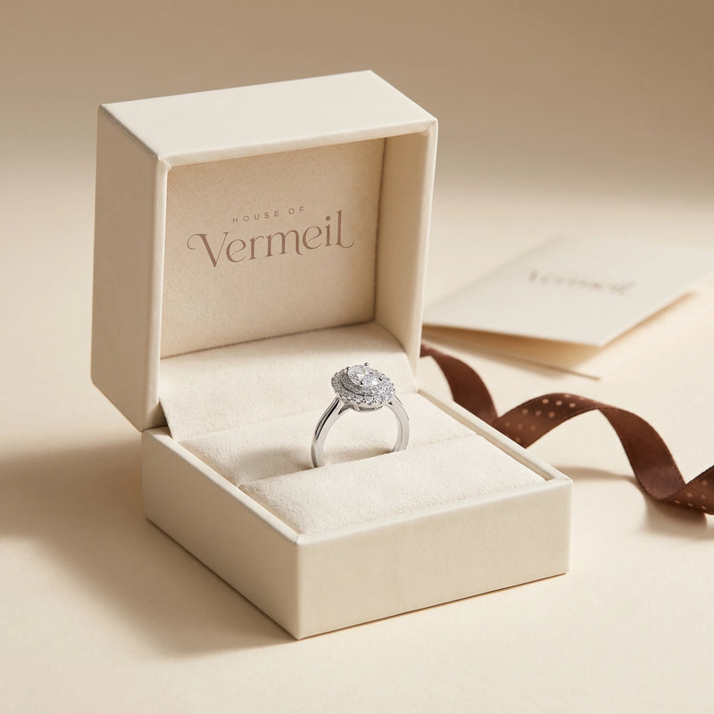 Double Halo Promise Ring worn