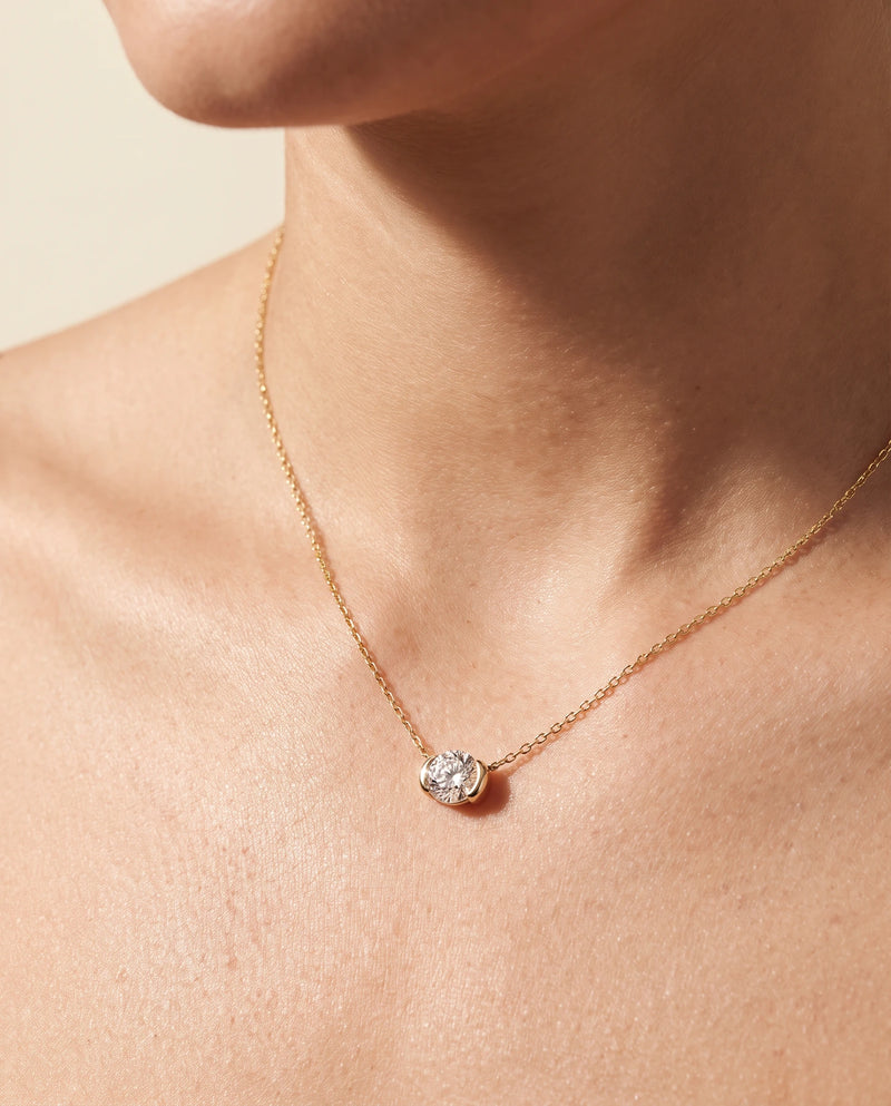 Amalfi Solitaire Necklace worn