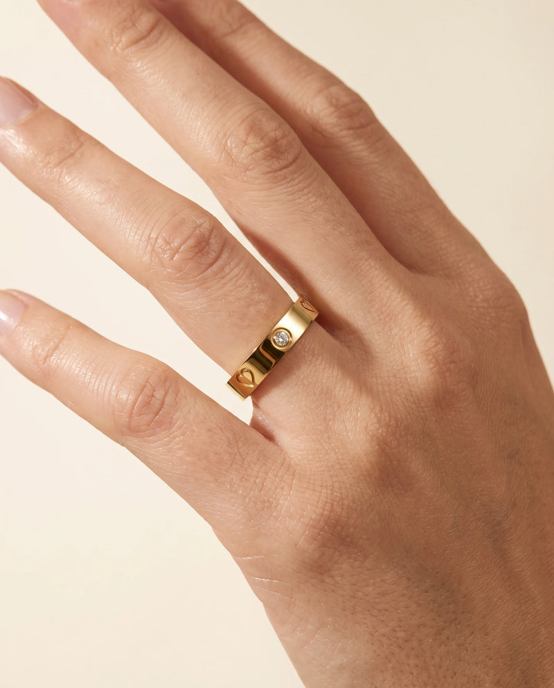 Amoure Love Ring worn