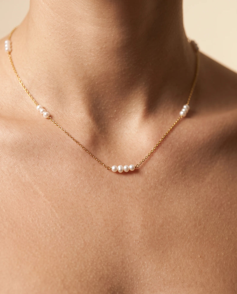 Bella Pearl Choker worn